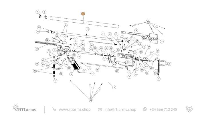 Spare parts diagram for RTI Prophet II