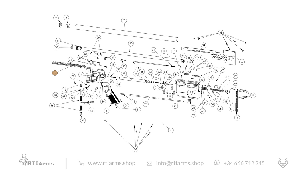 Spare parts diagram for RTI Prophet II