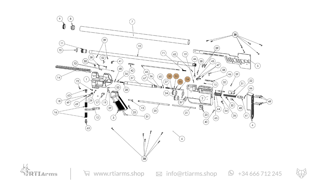 Spare parts diagram for RTI Prophet II